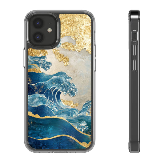 Golden Wave Clear Case - Stylish and Protective iPhone Cover