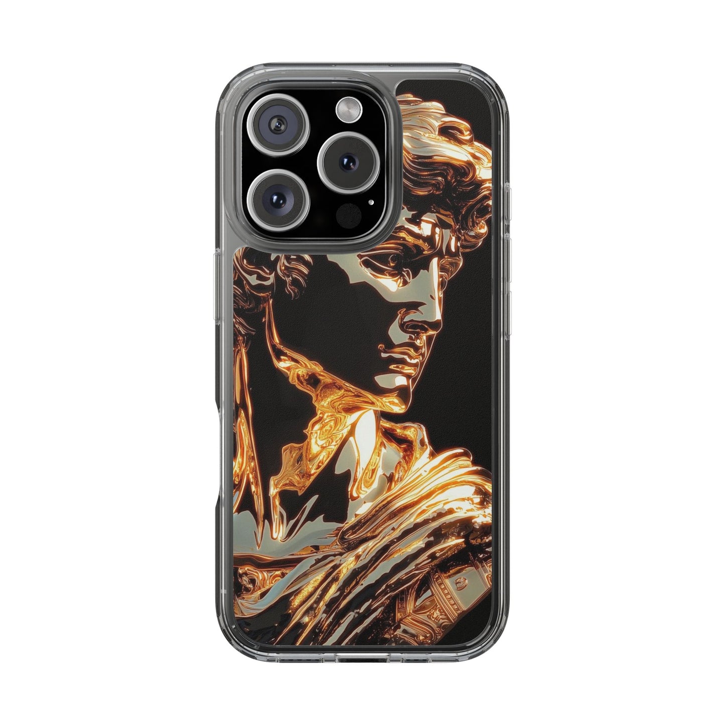 Gold David Sculpture Phone Case – Renaissance Inspired Luxury Art Design