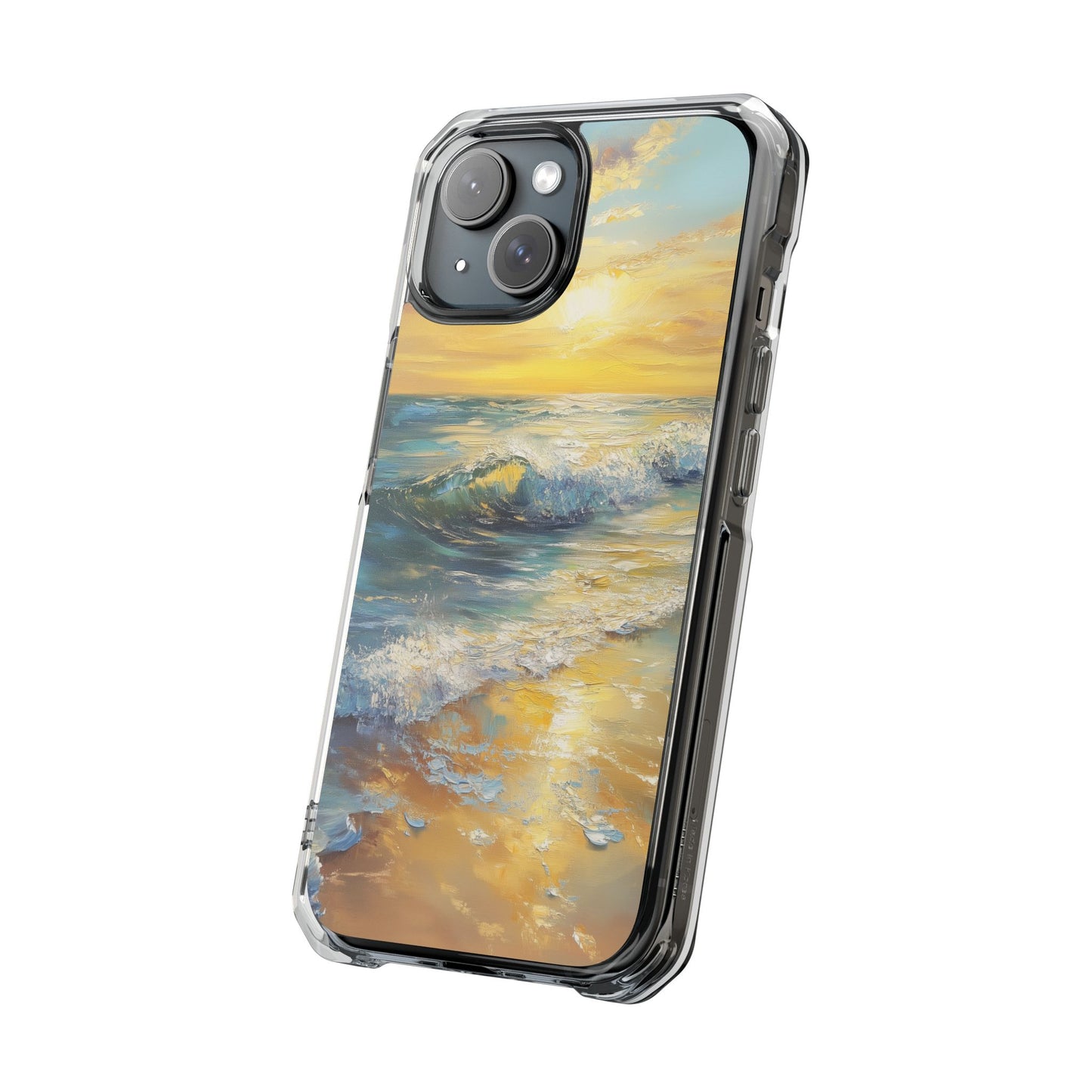 Ocean Sunset Oil Painting Magnetic Clear Impact iPhone Case