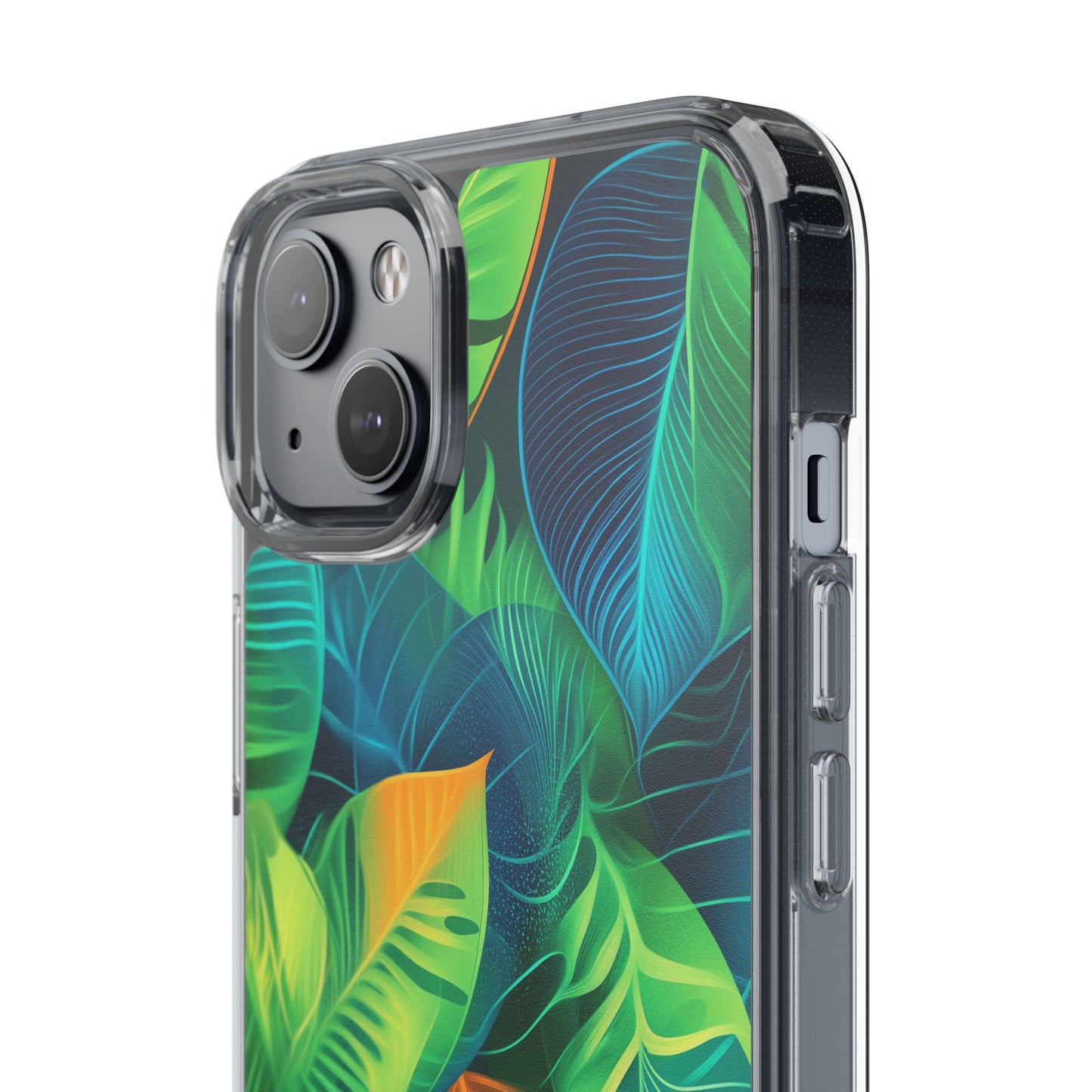 Tropical Leaf Clear iPhone Case – Vibrant Botanical Design for Nature Lovers