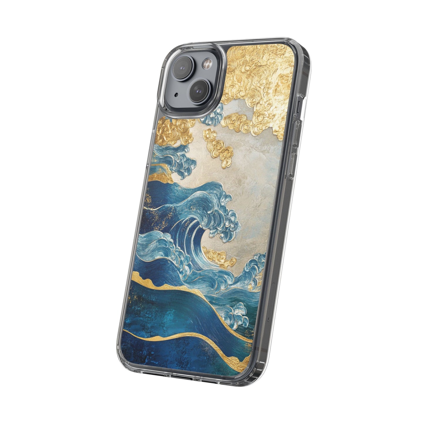 Golden Wave Clear Case - Stylish and Protective iPhone Cover