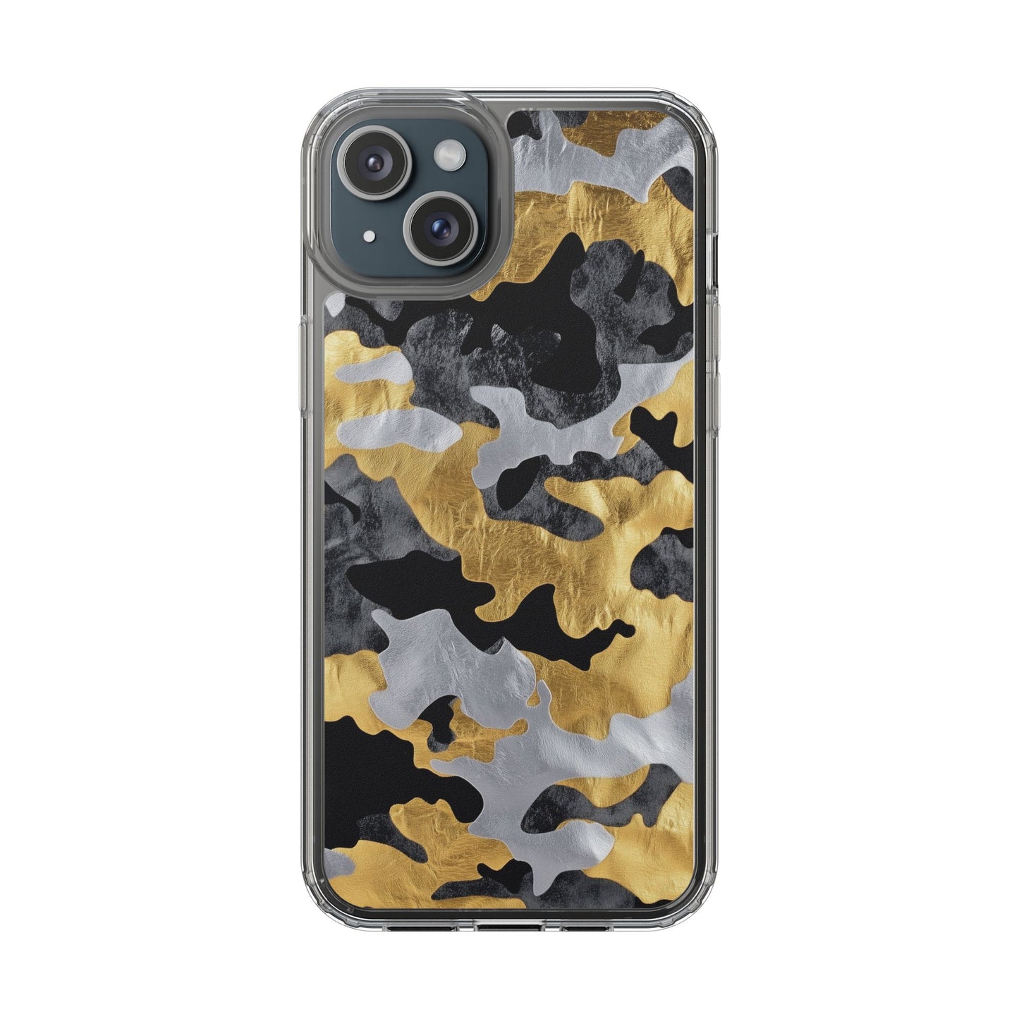 Metallic Gold Camo Clear Phone Case - Stylish Phone Cover