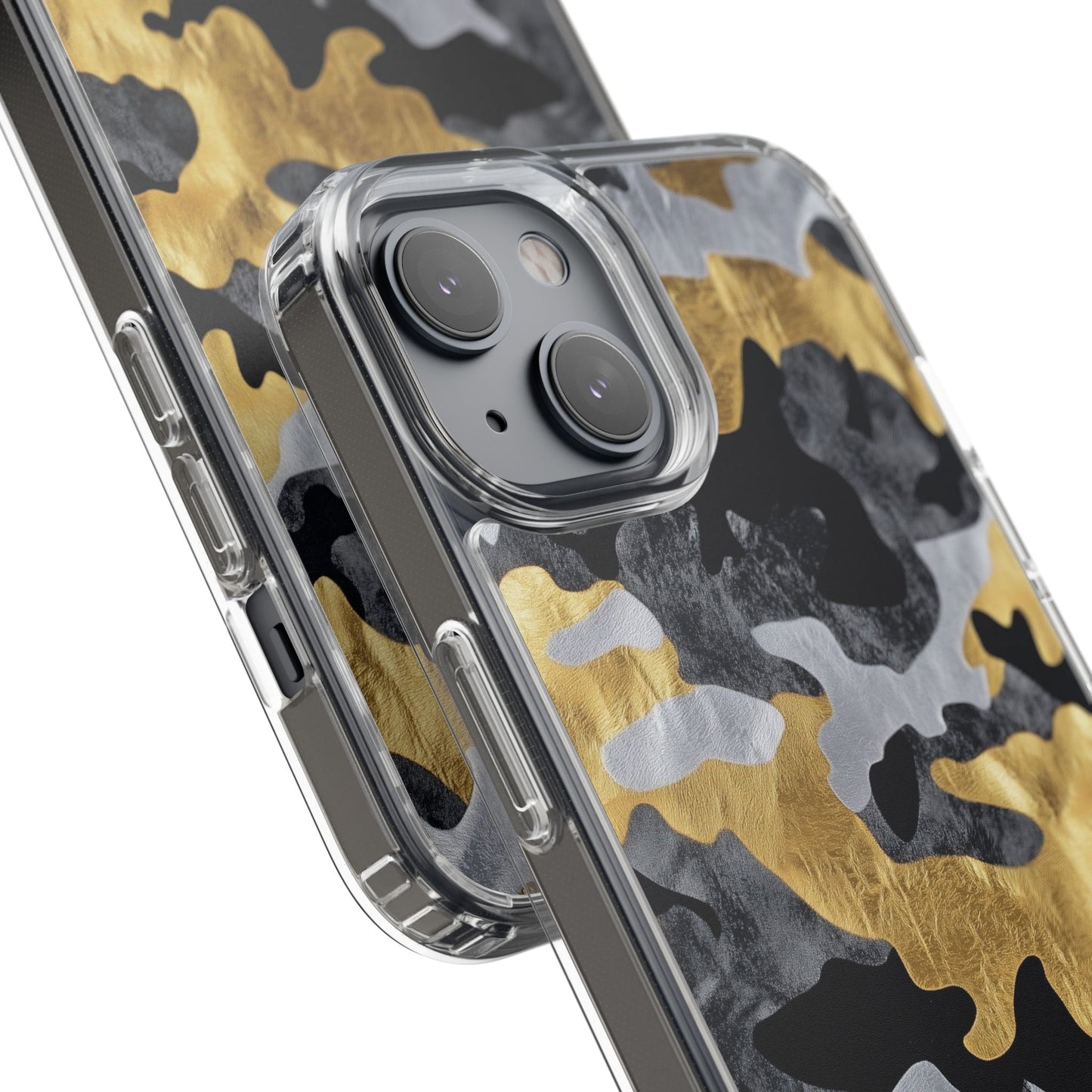 Metallic Gold Camo Clear Phone Case - Stylish Phone Cover