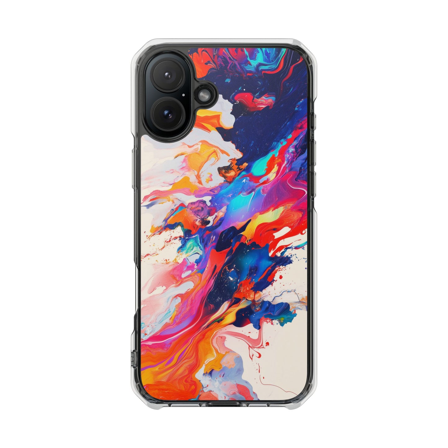 Vibrant Colorful Abstract Phone Case – Magnetic Clear Case for Bold & Stylish Protection