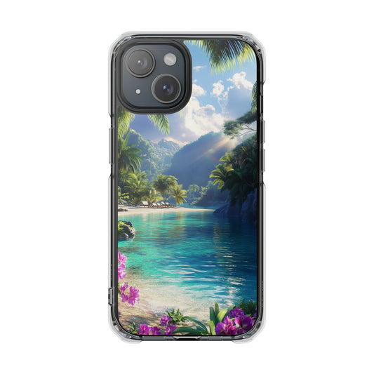 Tropical Paradise Magnetic Clear iPhone Case