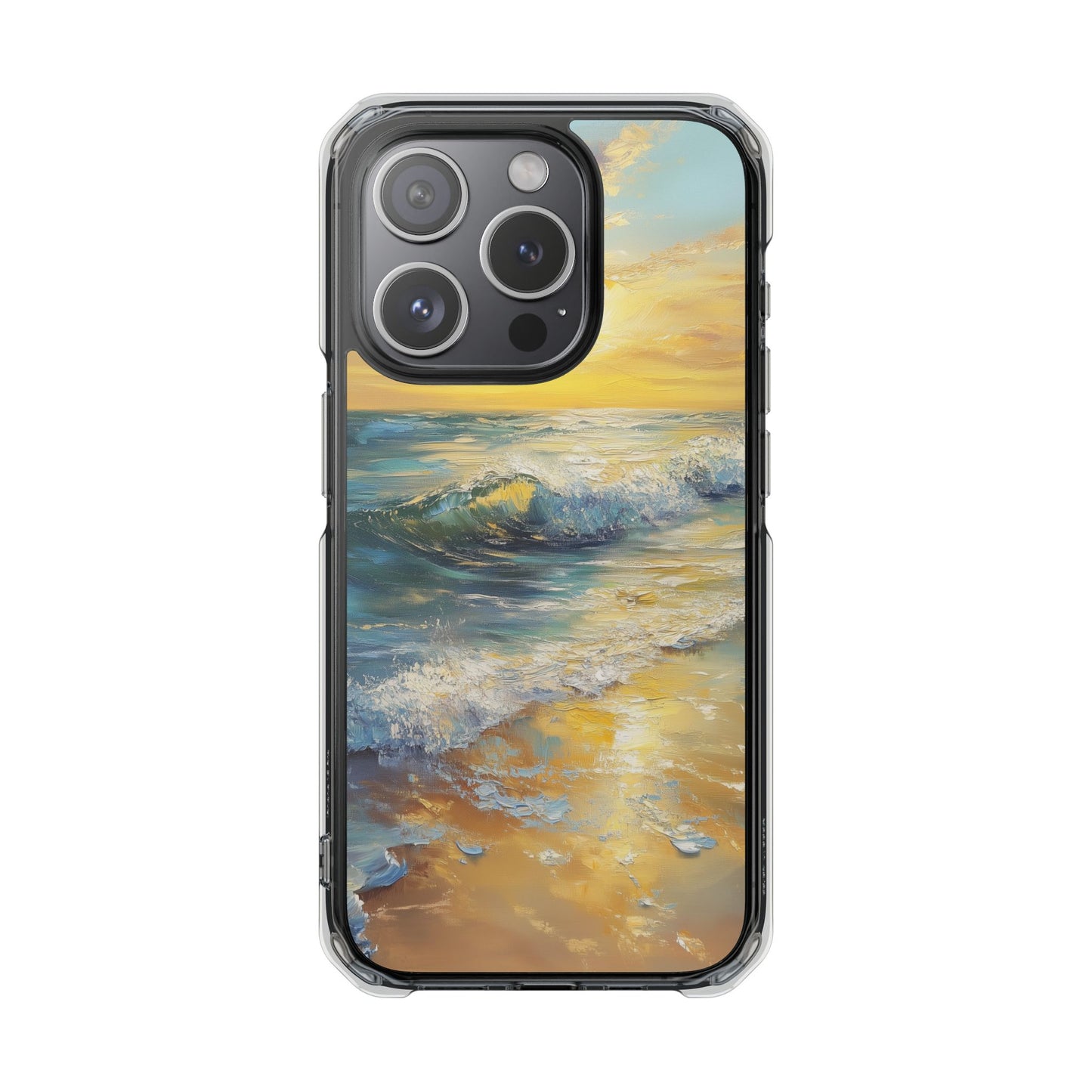 Ocean Sunset Oil Painting Magnetic Clear Impact iPhone Case
