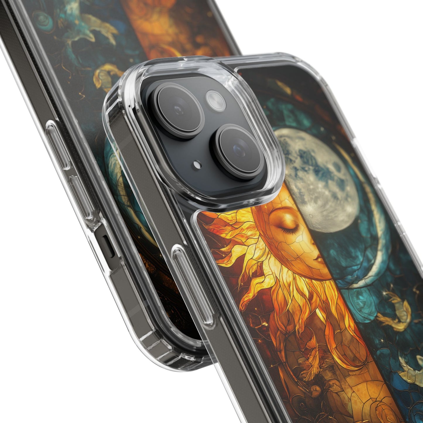 Celestial Sun and Moon Clear iPhone Case