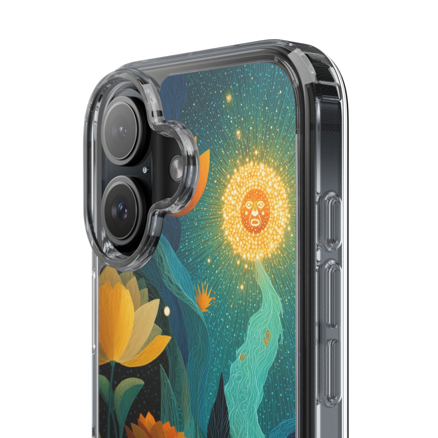 Deep Radiant Nature - Clear iPhone Case with Floral Design