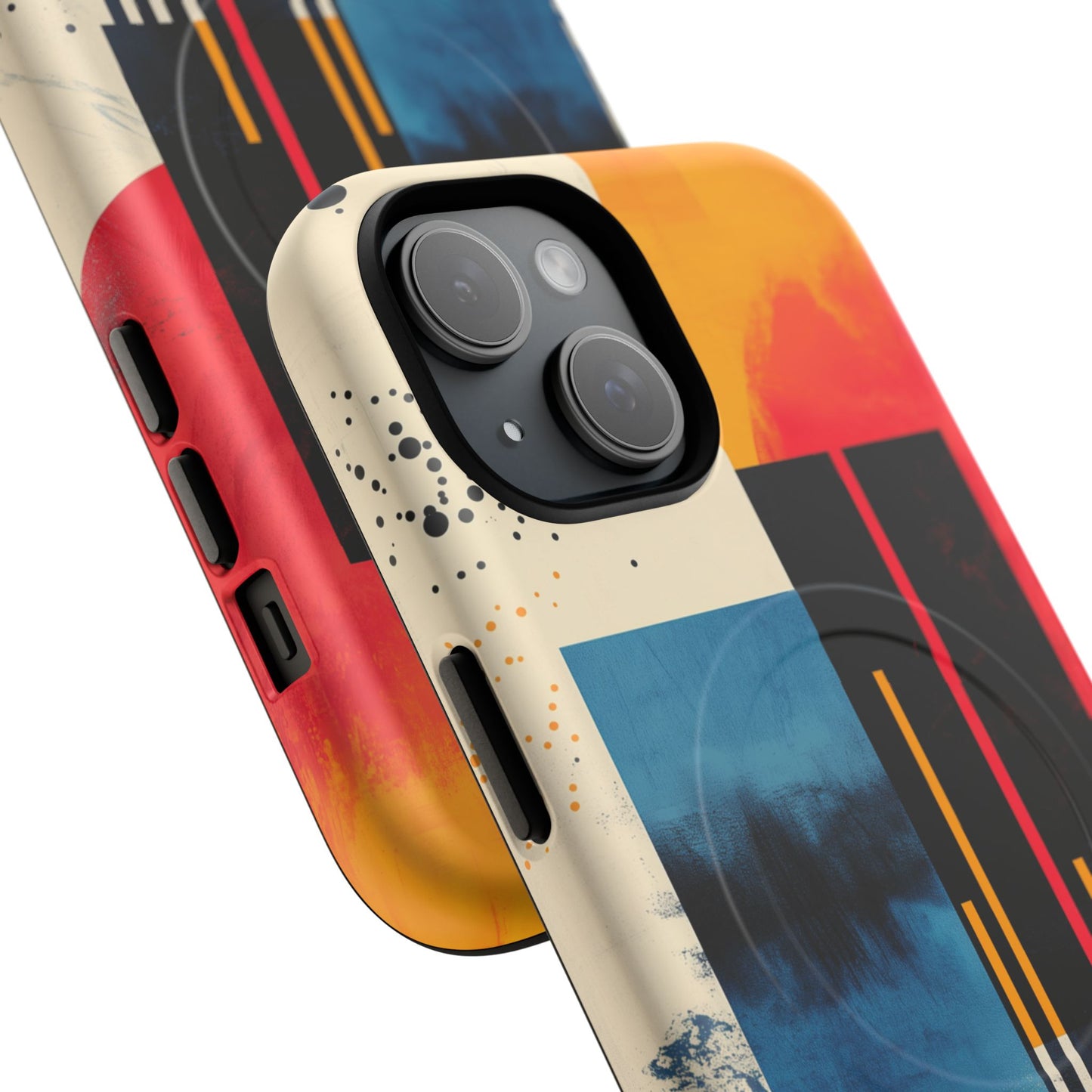 Abstract Tough Magnetic Phone Case - Colorful Geometric Design