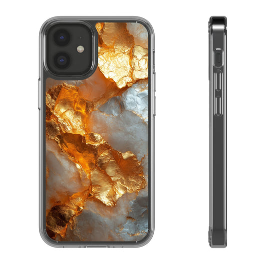 Crystal Clear iPhone Case with Luxe Gold Detail – Trendy Everyday Style