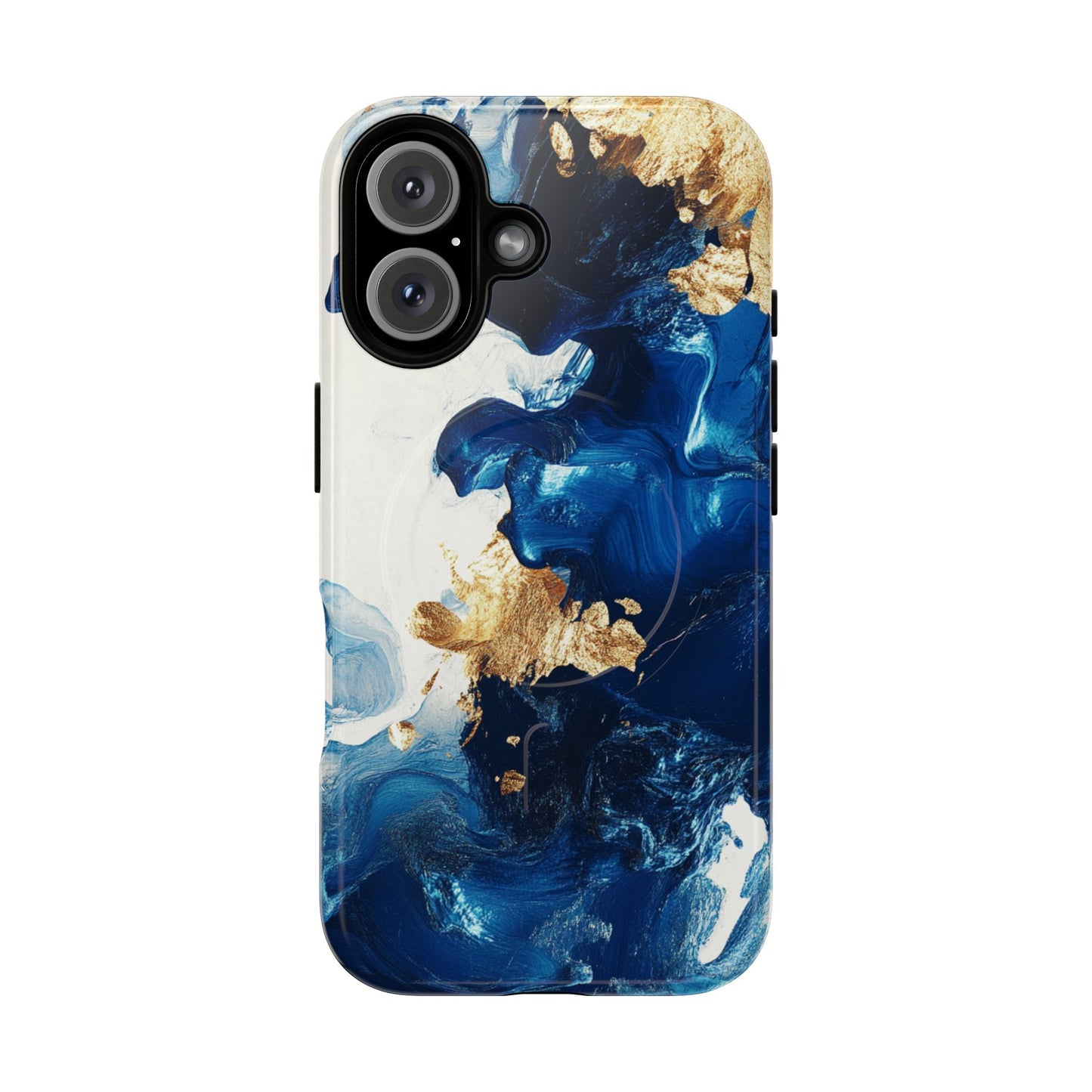 Stylish Tough Magnetic Phone Case – Durable & Chic Golden Blue Design for Smartphone Protection