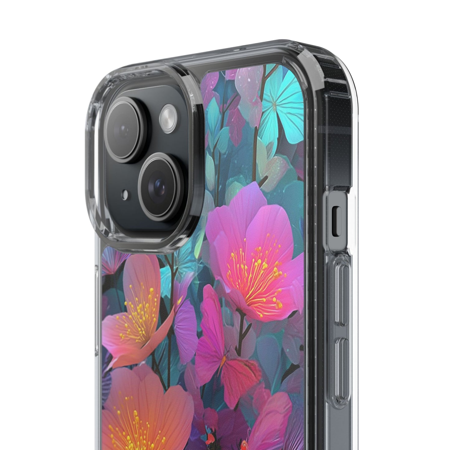 Vibrant Floral Clear iPhone Case