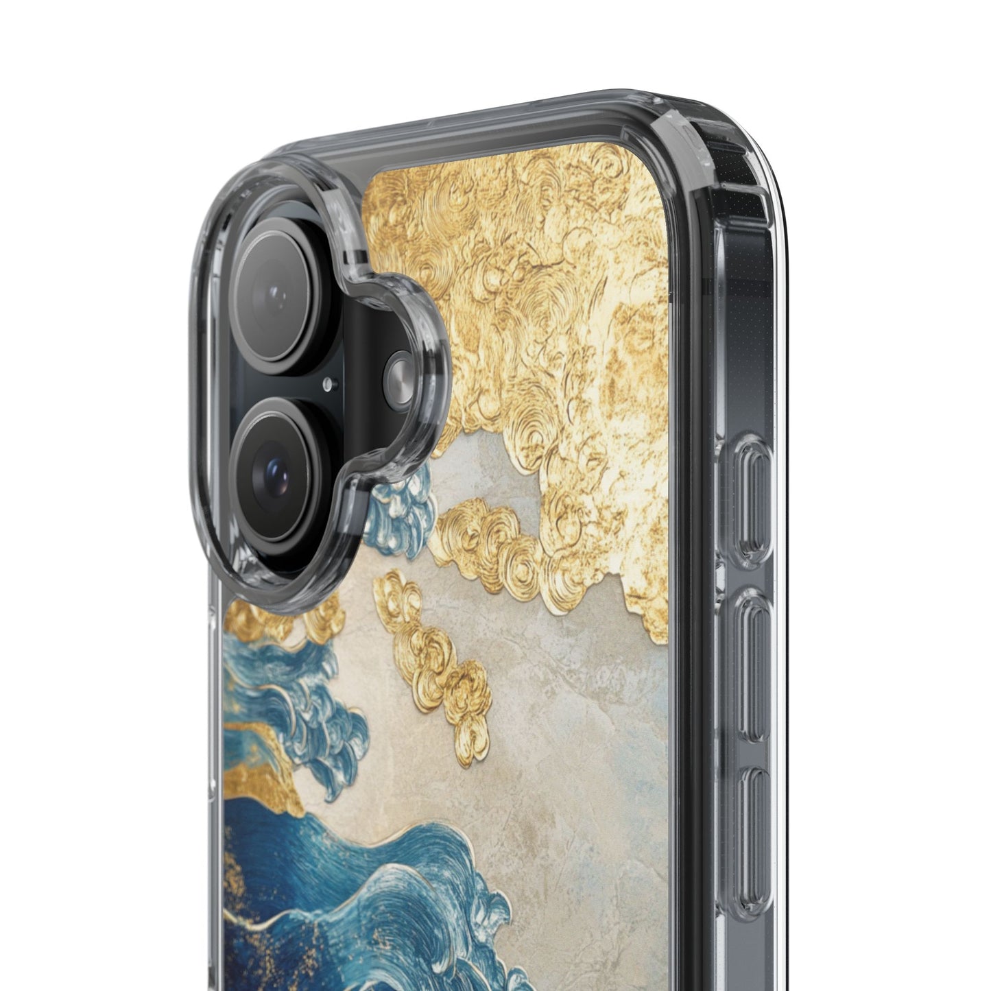 Golden Wave Clear Case - Stylish and Protective iPhone Cover