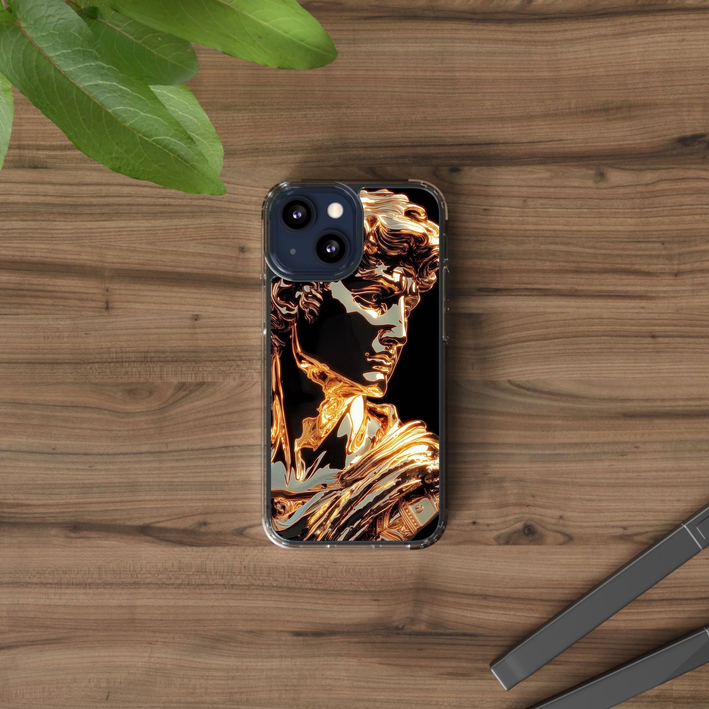 Gold David Sculpture Phone Case – Renaissance Inspired Luxury Art Design