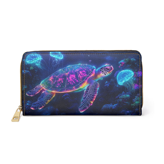 Colorful Neon Turtle Cell Phone Clutch Wallet - Ocean Inspired Accessories for Sea Lovers