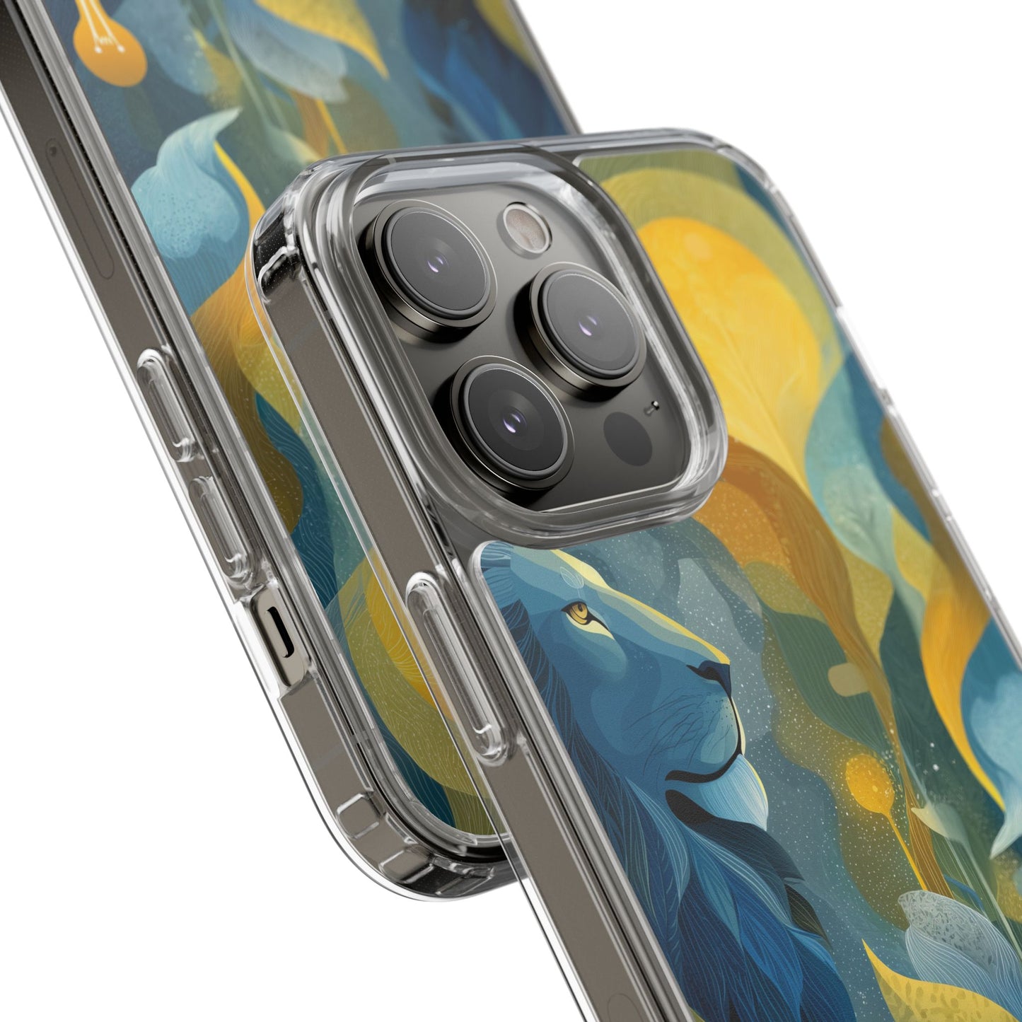 Artistic Lion Design Clear Phone Case | Nature-Inspired Protection for Animal Lovers