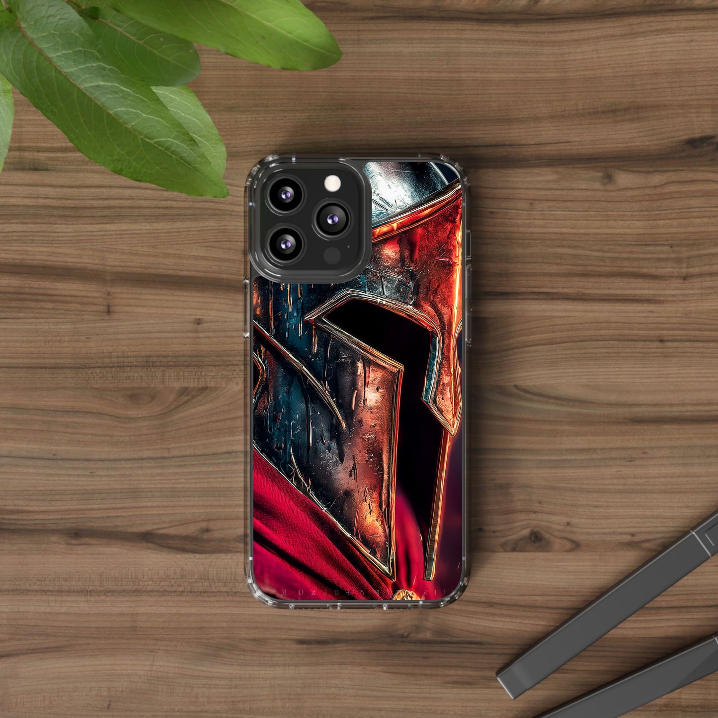 Battle Ready Clear Phone Case - Heroic Spartan Design