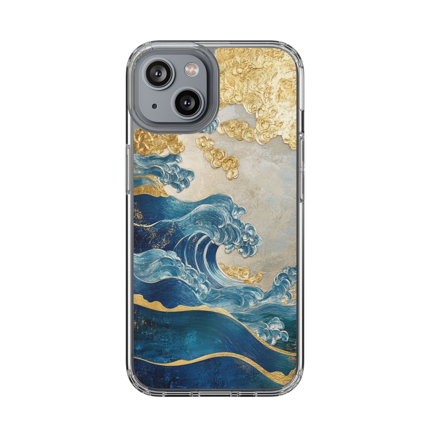 Golden Wave Clear Case - Stylish and Protective iPhone Cover