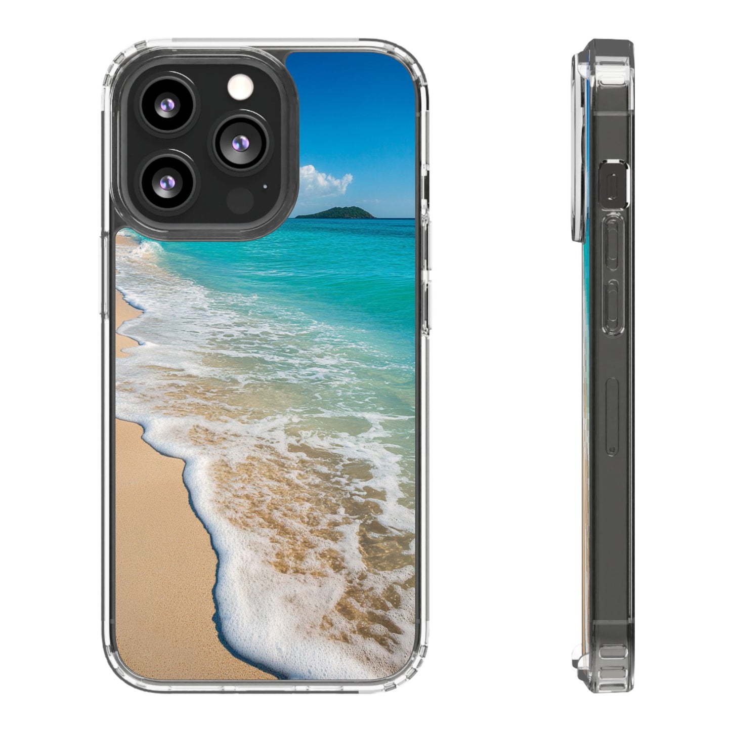 Beach Paradise Clear iPhone Case - Summer Vibe Ocean Design
