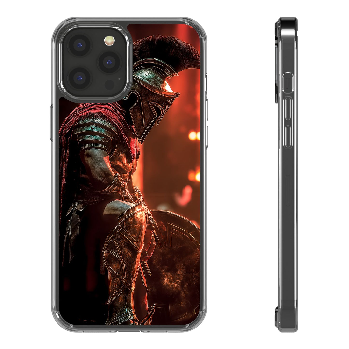 Leonidas Edition Spartan Warrior iPhone Case – Rugged Clear Protection with Bold Battle Inspired Design