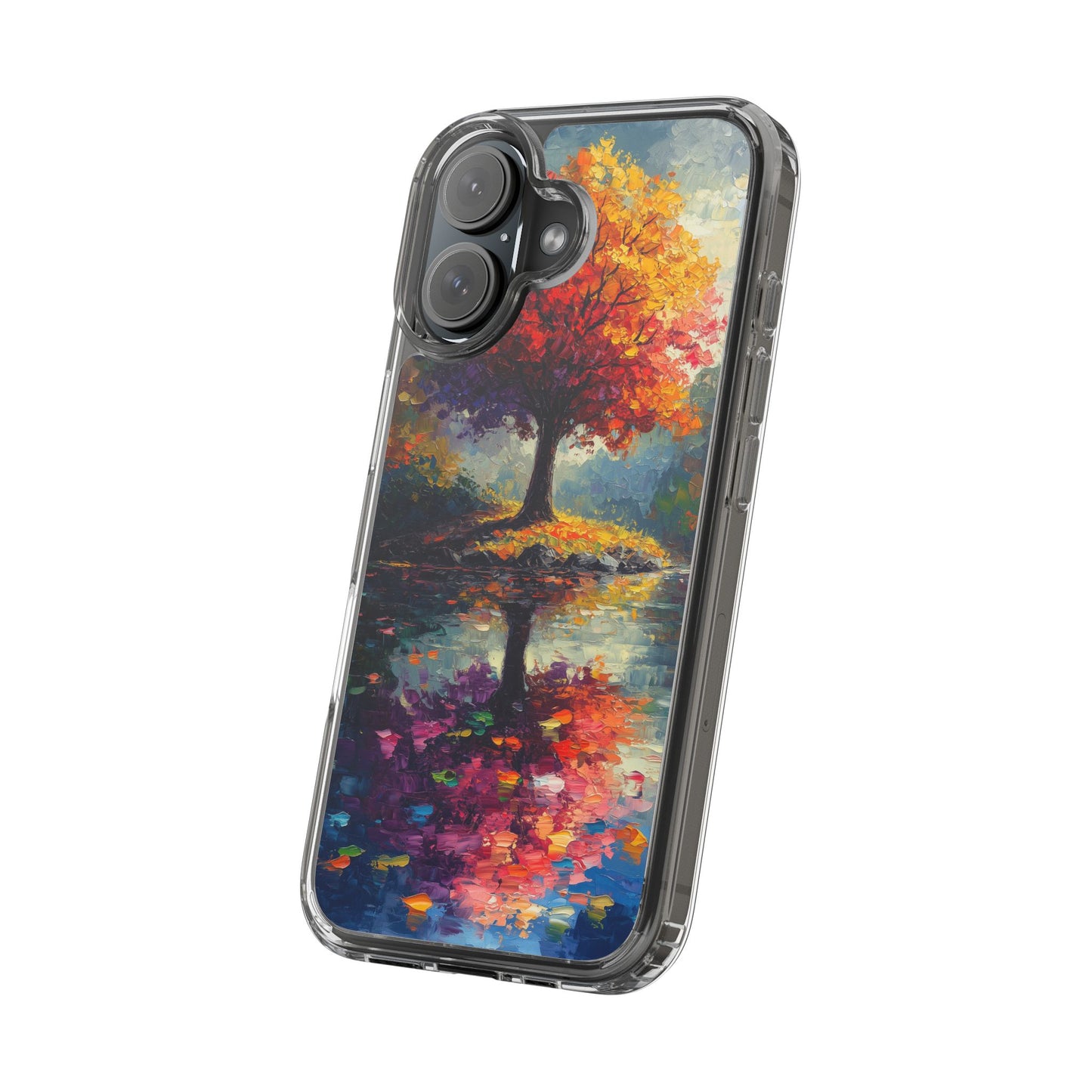 Autumn Landscape Phone Case - Clear Case with Vibrant Tree Design