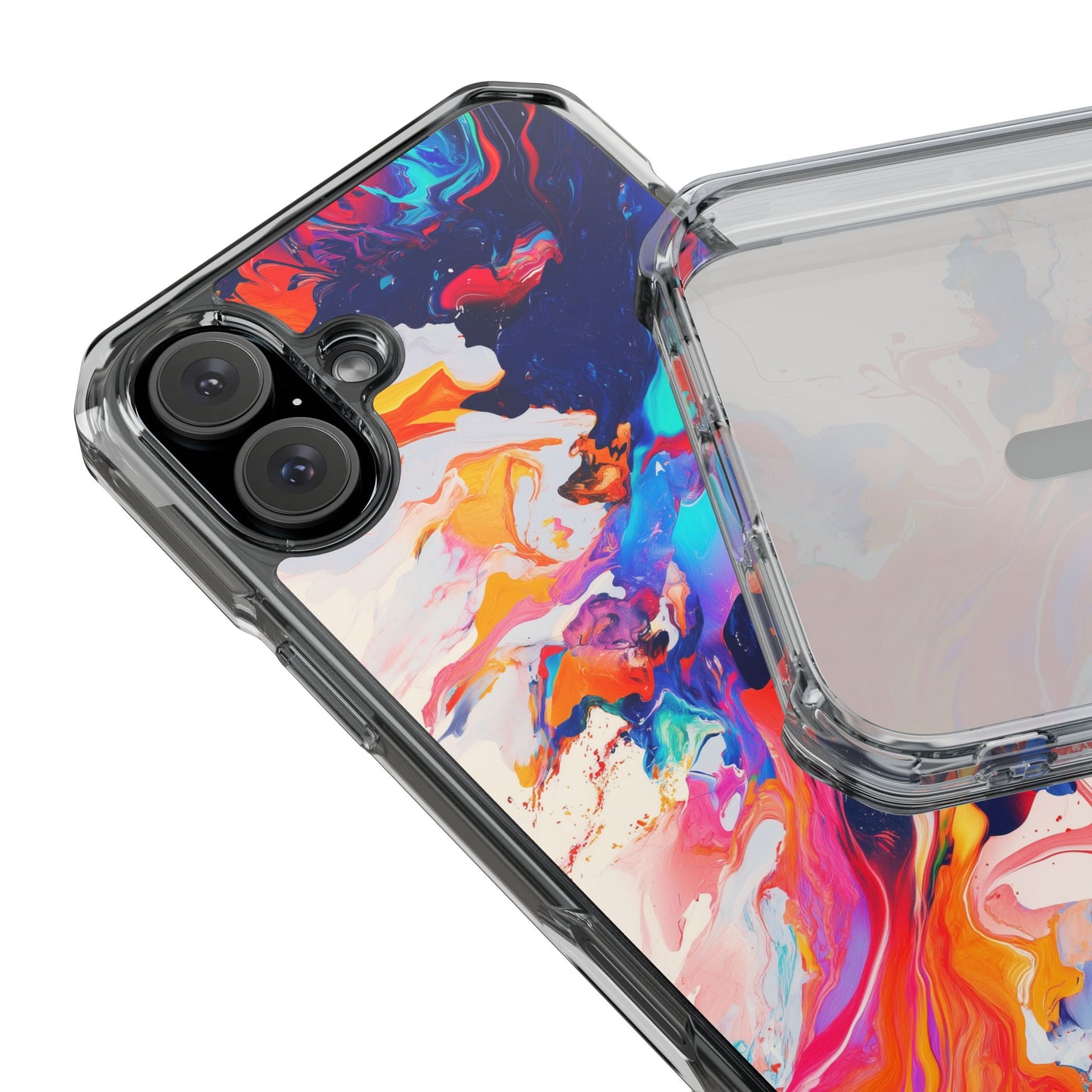 Vibrant Colorful Abstract Phone Case – Magnetic Clear Case for Bold & Stylish Protection