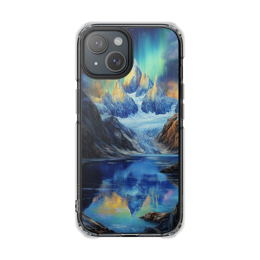 Glacial Majesty Oil Painting Magnetic Clear Impact iPhone Case