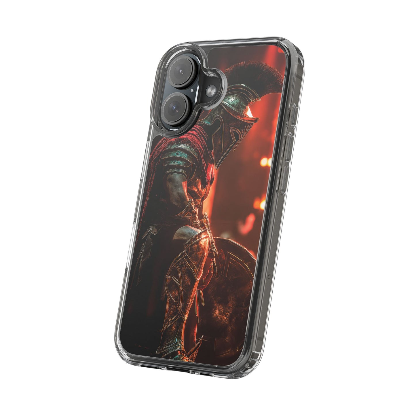 Leonidas Edition Spartan Warrior iPhone Case – Rugged Clear Protection with Bold Battle Inspired Design