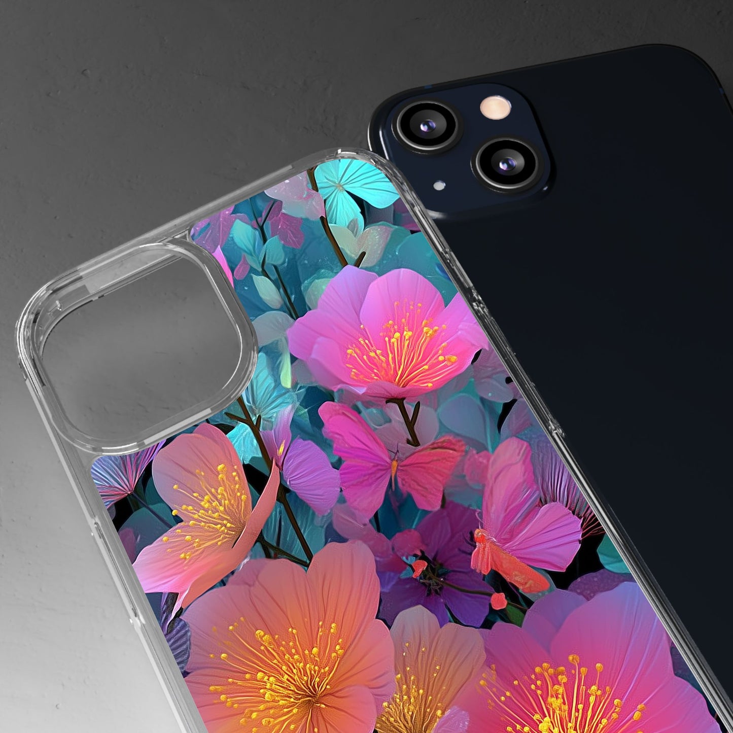 Vibrant Floral Clear iPhone Case