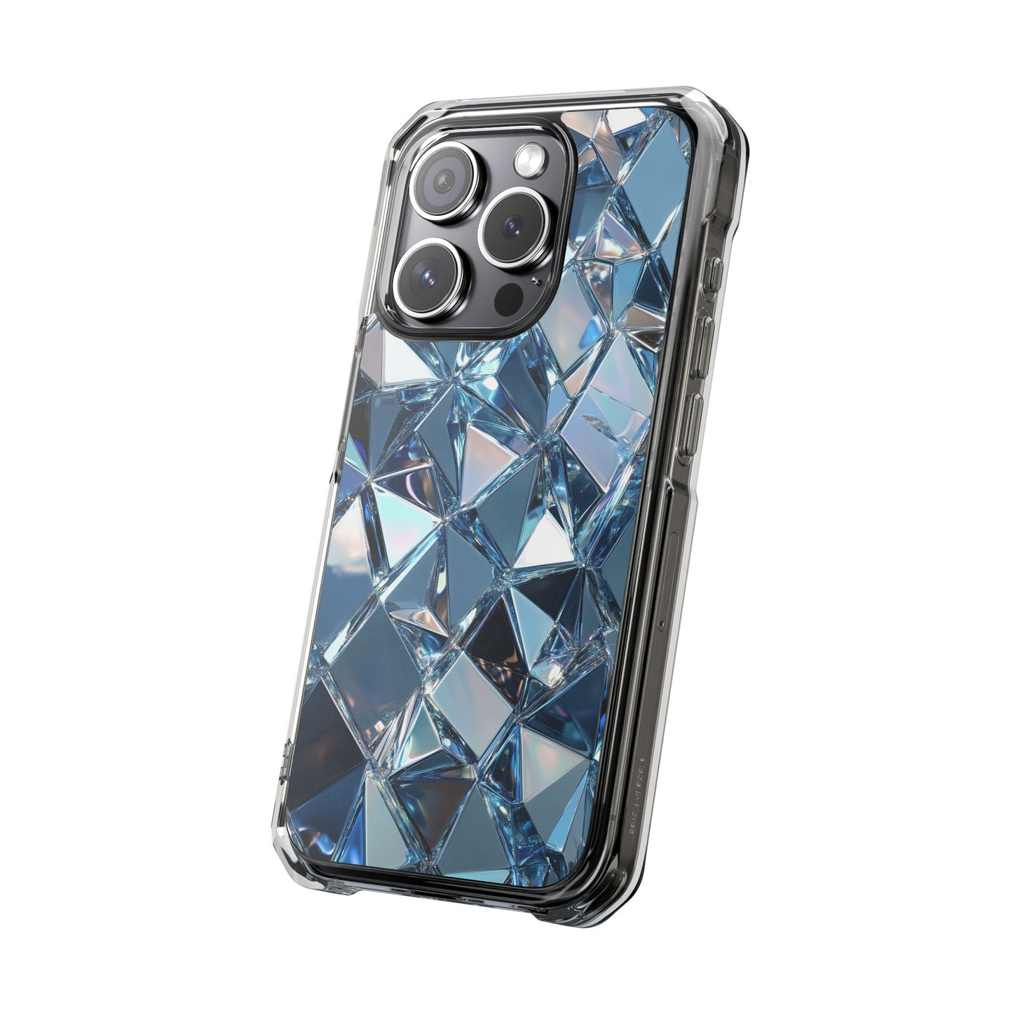 Iridescent Blue Chrome Diamond Magnetic iPhone Case