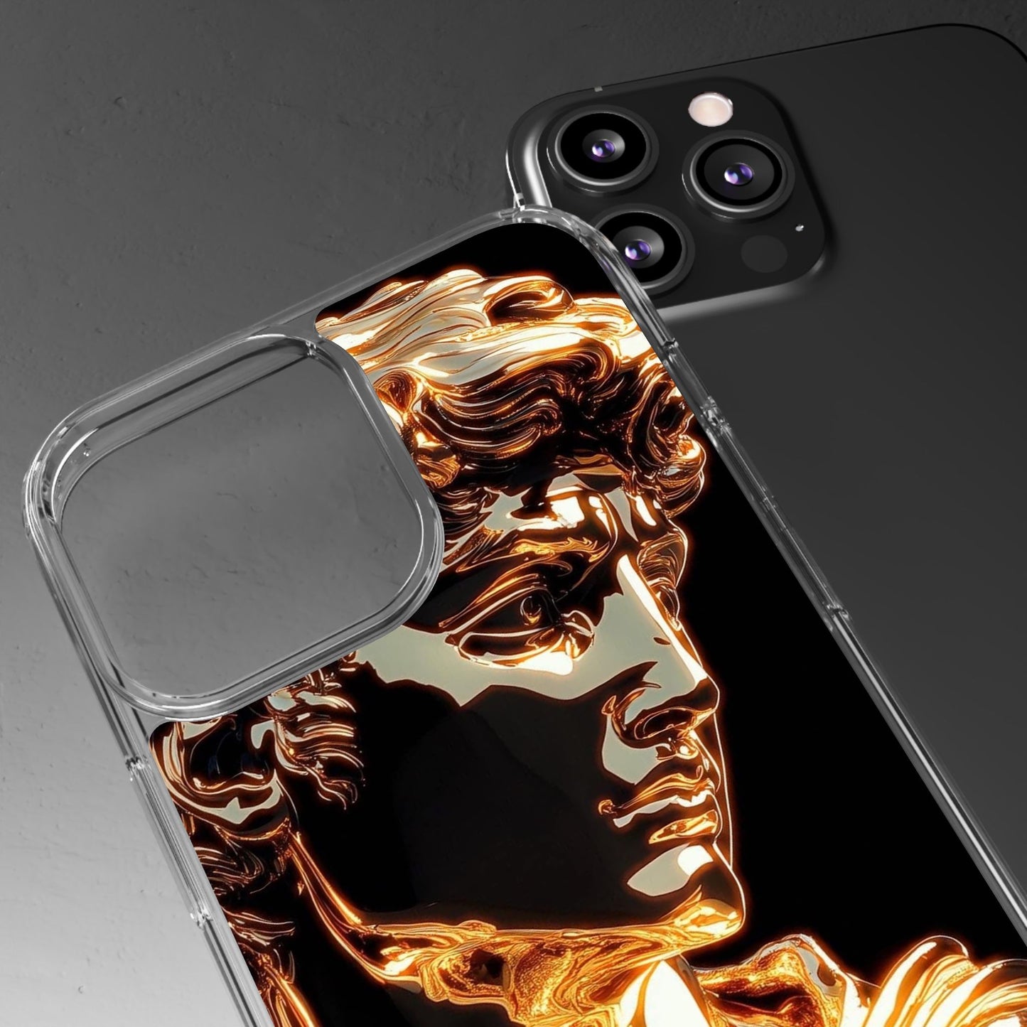 Gold David Sculpture Phone Case – Renaissance Inspired Luxury Art Design