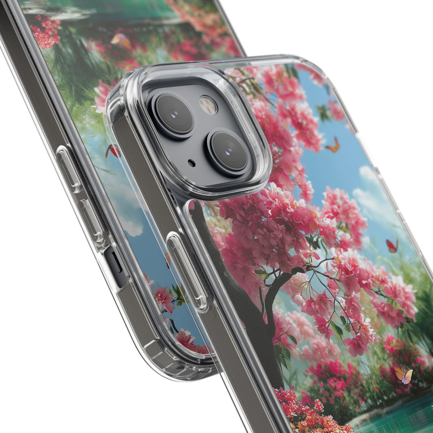 Enchanted Blossom Tree Clear iPhone Case – Boho Floral Nature Design