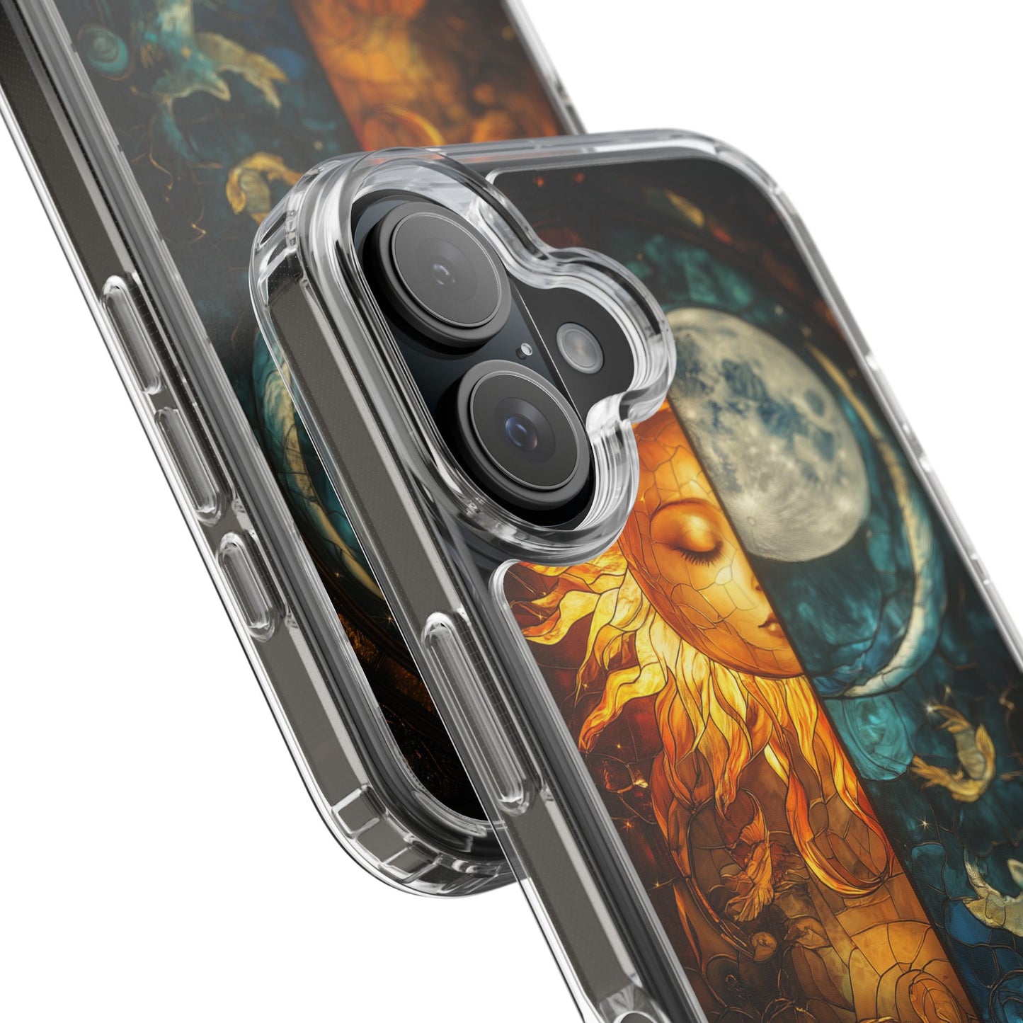 Celestial Sun and Moon Clear iPhone Case