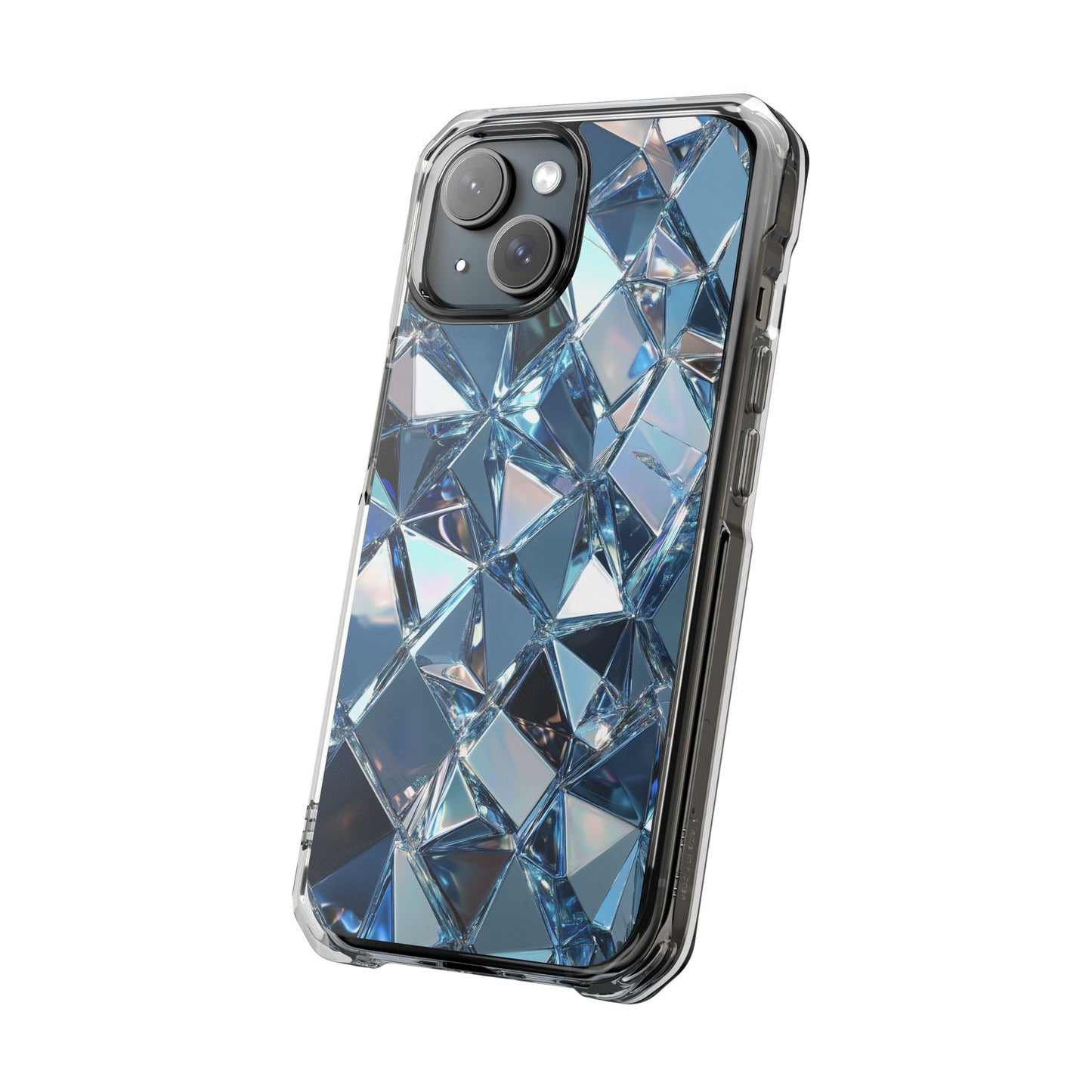 Iridescent Blue Chrome Diamond Magnetic iPhone Case