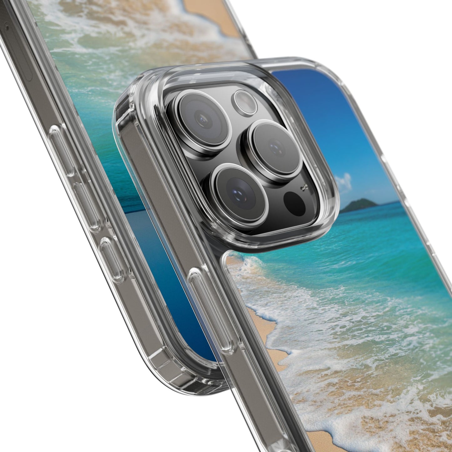 Beach Paradise Clear iPhone Case - Summer Vibe Ocean Design