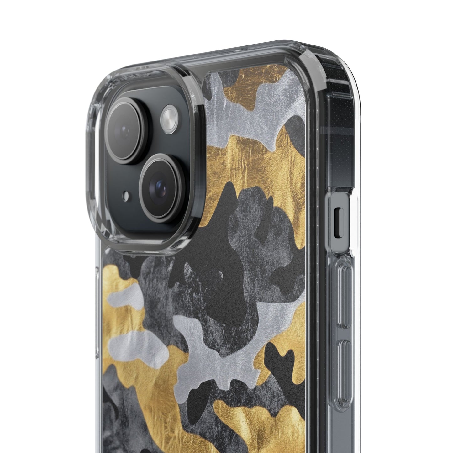 Metallic Gold Camo Clear Phone Case - Stylish Phone Cover