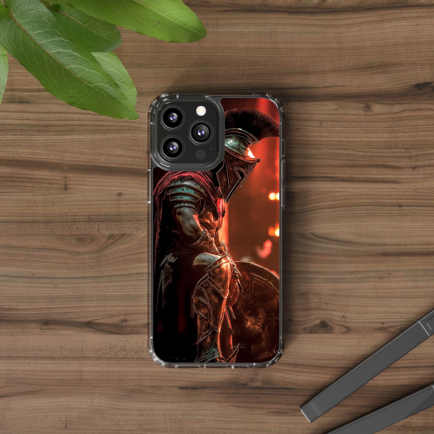 Leonidas Edition Spartan Warrior iPhone Case – Rugged Clear Protection with Bold Battle Inspired Design