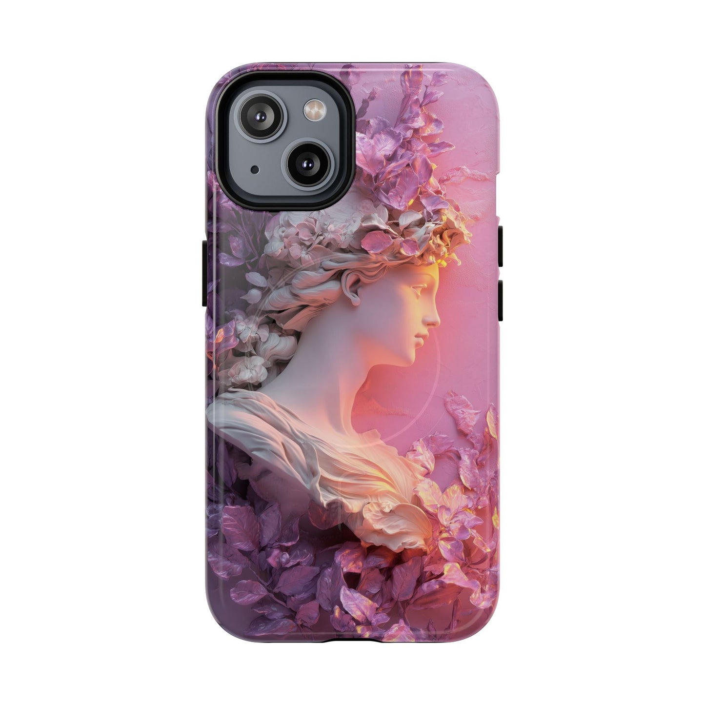 Elegant Floral Tough Magnetic Case for iPhone - Aesthetic Protection
