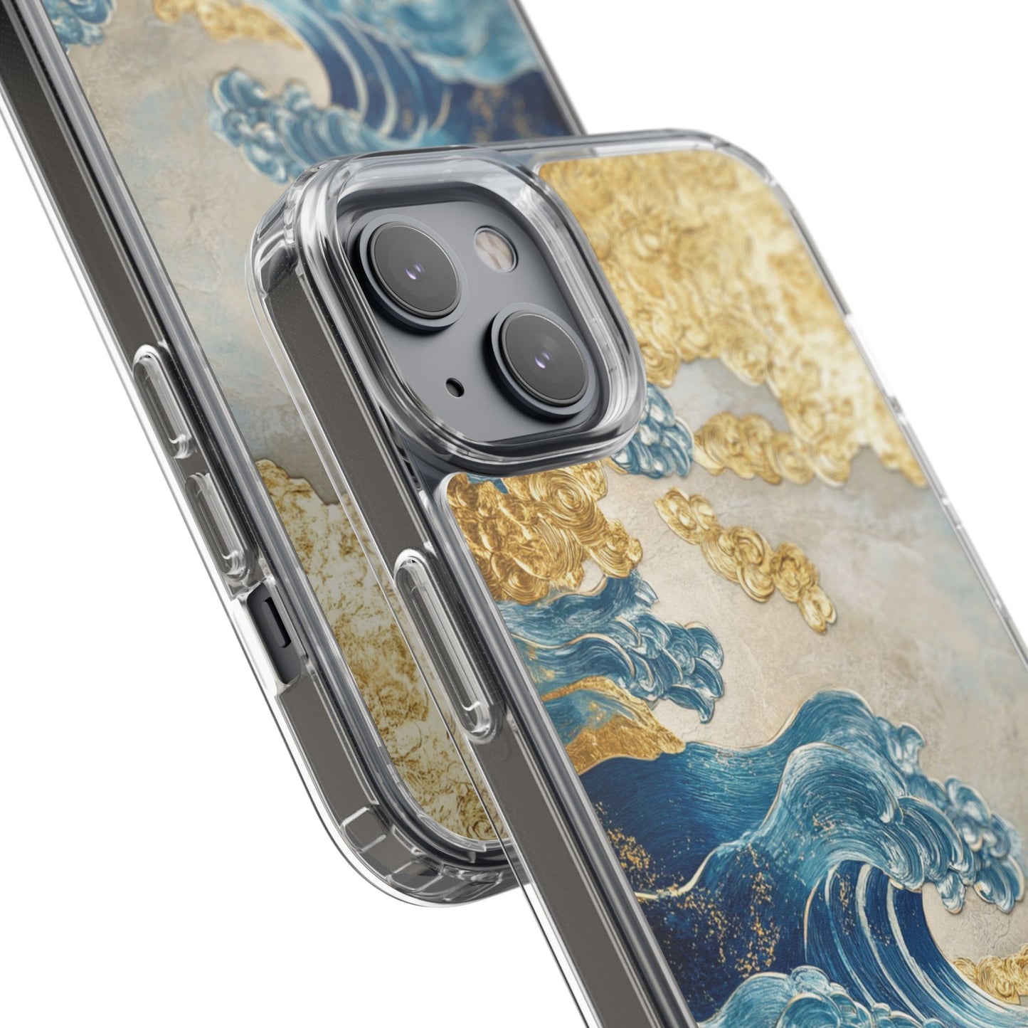 Golden Wave Clear Case - Stylish and Protective iPhone Cover