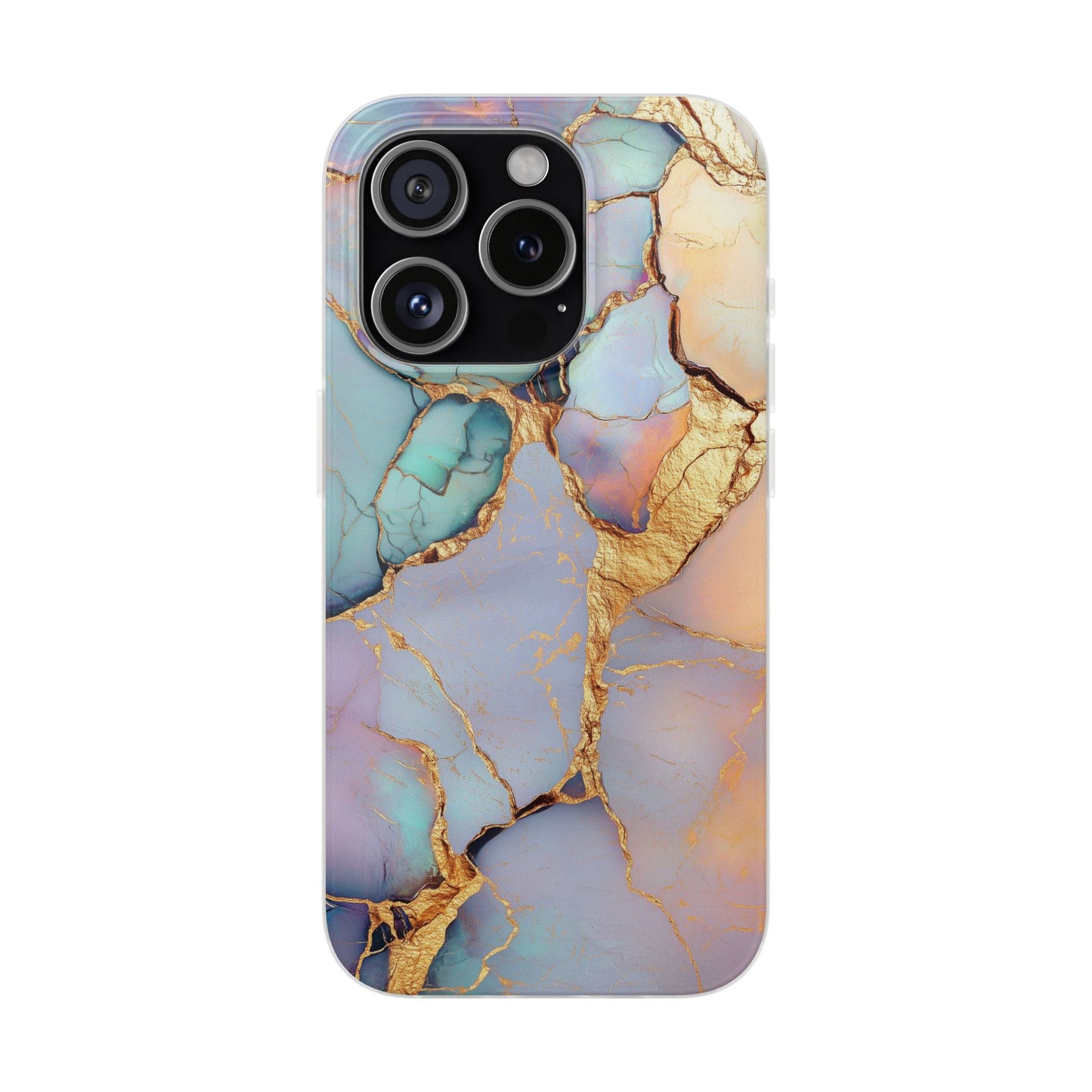 Iridescent Gold Cracks Flexi iPhone Case