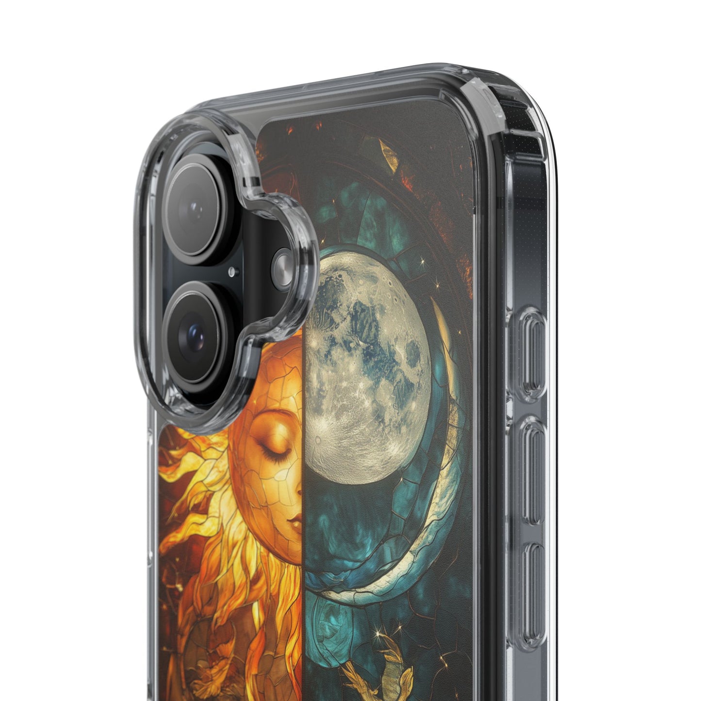 Celestial Sun and Moon Clear iPhone Case