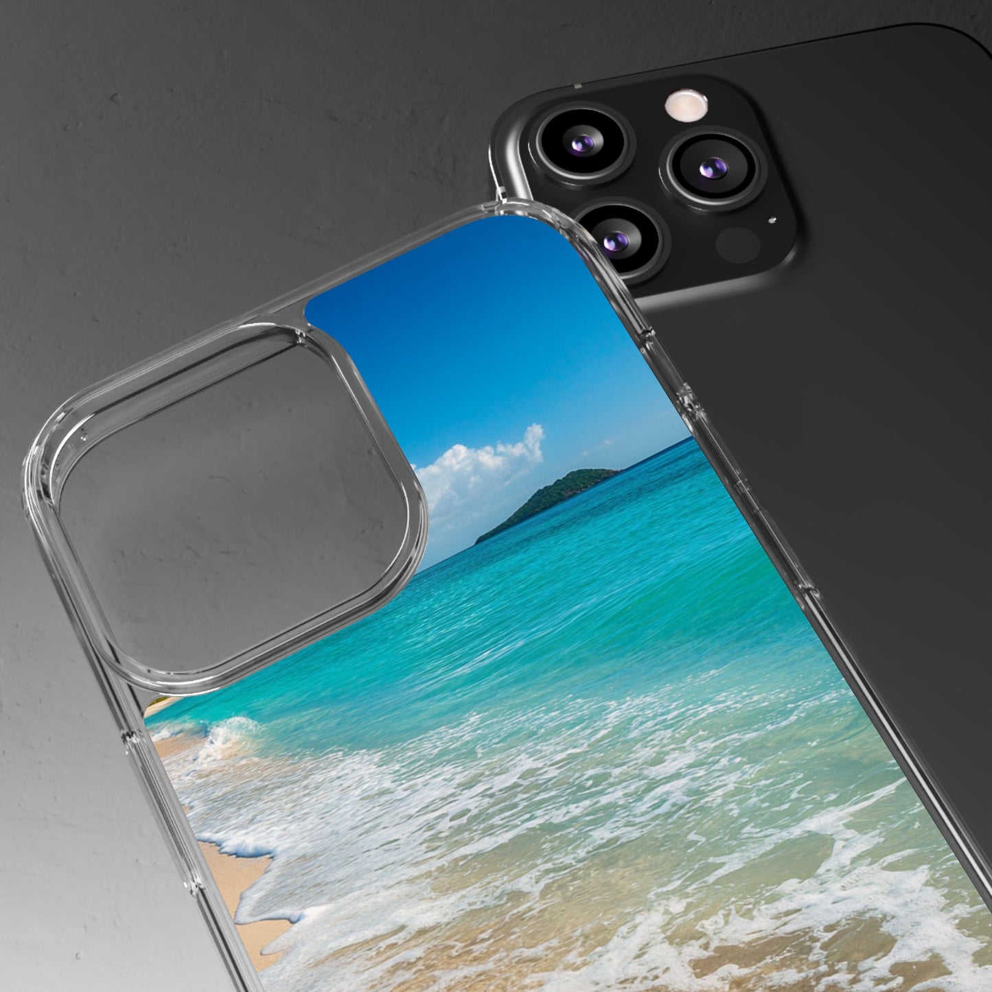 Beach Paradise Clear iPhone Case - Summer Vibe Ocean Design