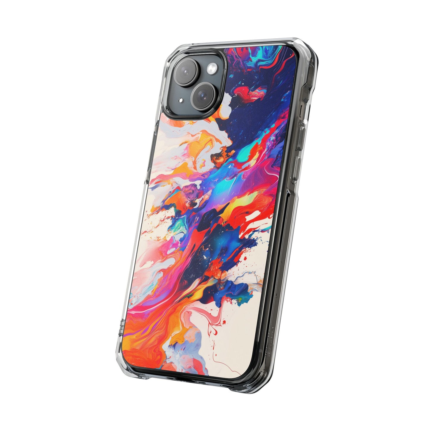 Vibrant Colorful Abstract Phone Case – Magnetic Clear Case for Bold & Stylish Protection