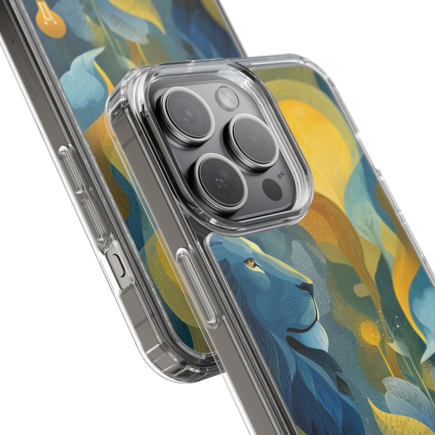 Artistic Lion Design Clear Phone Case | Nature-Inspired Protection for Animal Lovers