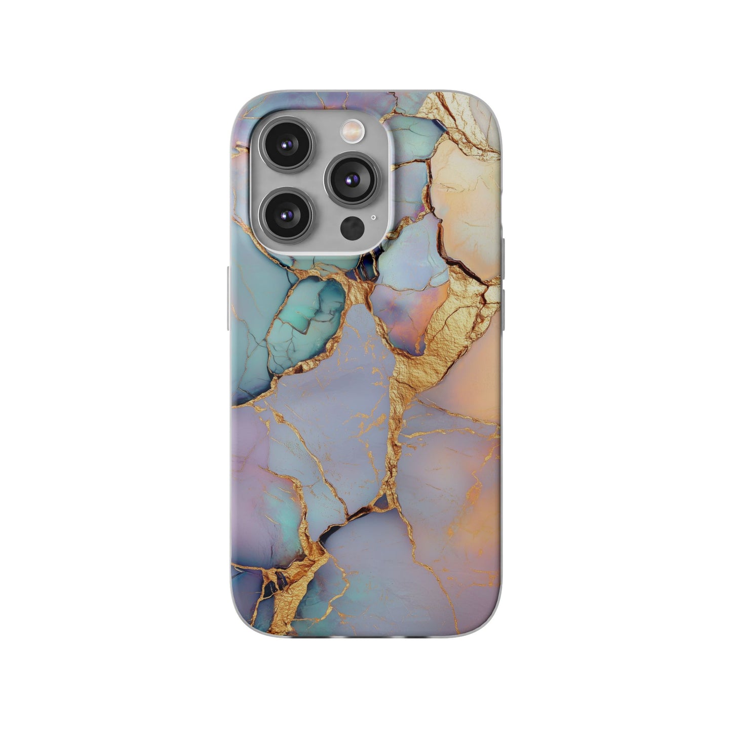 Iridescent Gold Cracks Flexi iPhone Case