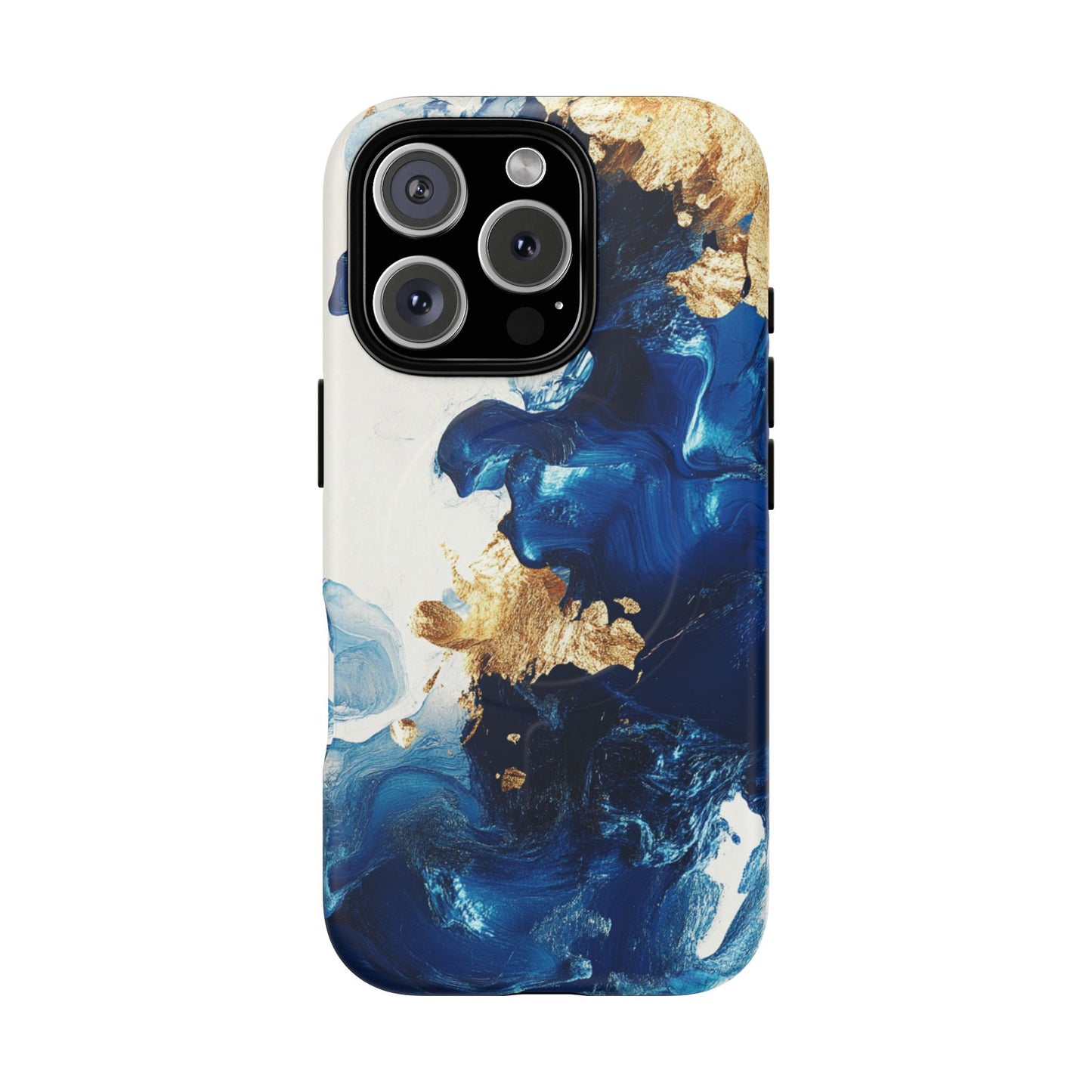 Stylish Tough Magnetic Phone Case – Durable & Chic Golden Blue Design for Smartphone Protection