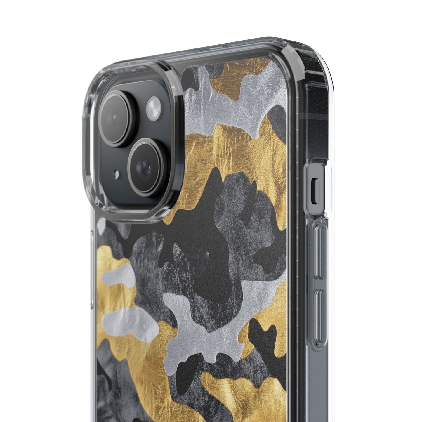 Metallic Gold Camo Clear Phone Case - Stylish Phone Cover