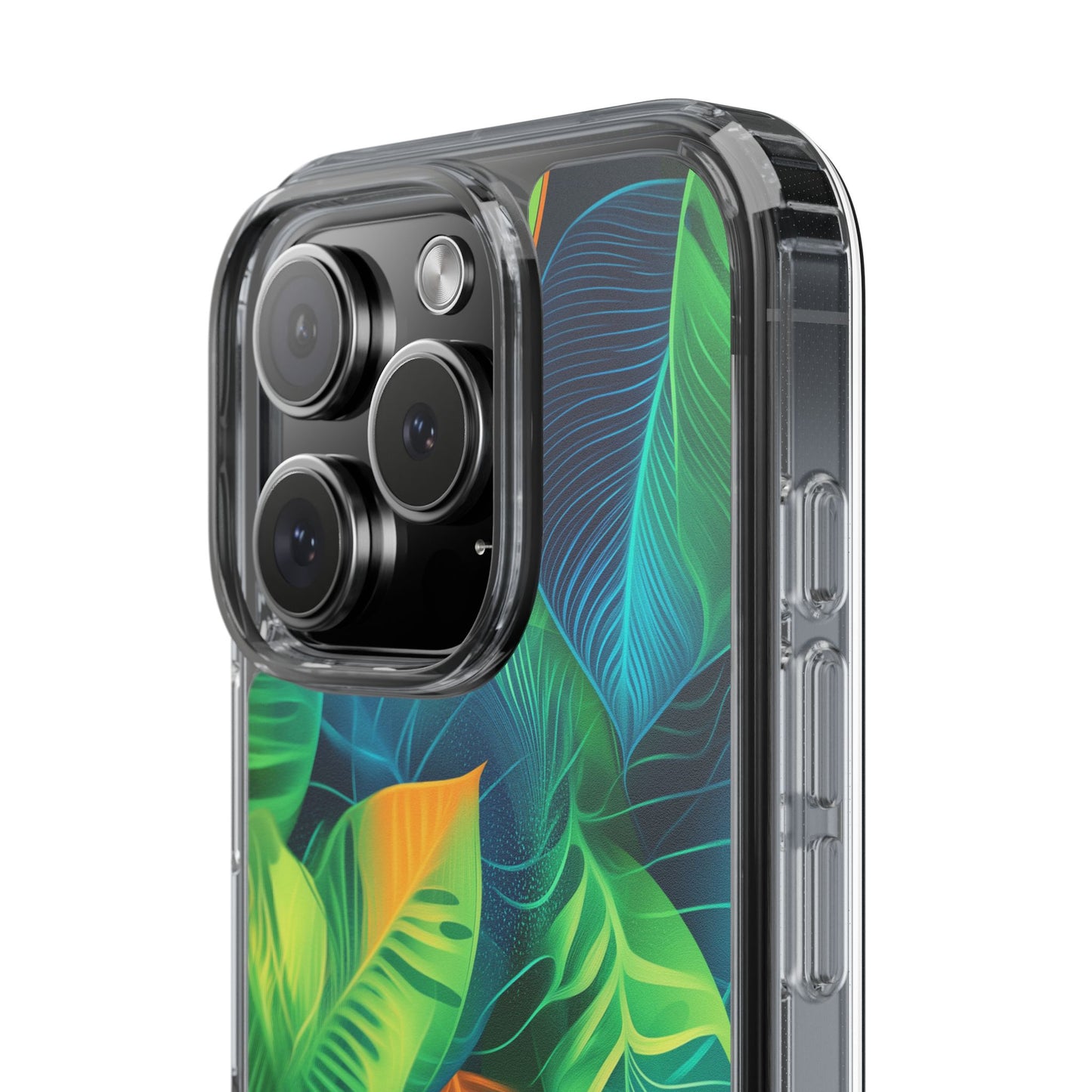 Tropical Leaf Clear iPhone Case – Vibrant Botanical Design for Nature Lovers