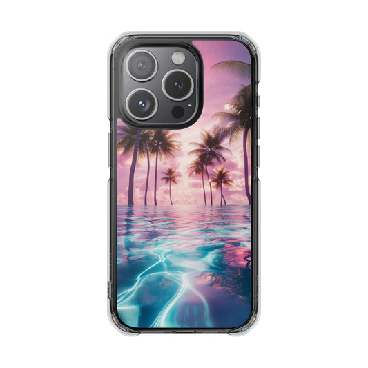 Iridescent Tropical Wave Magnetic Clear iPhone Case
