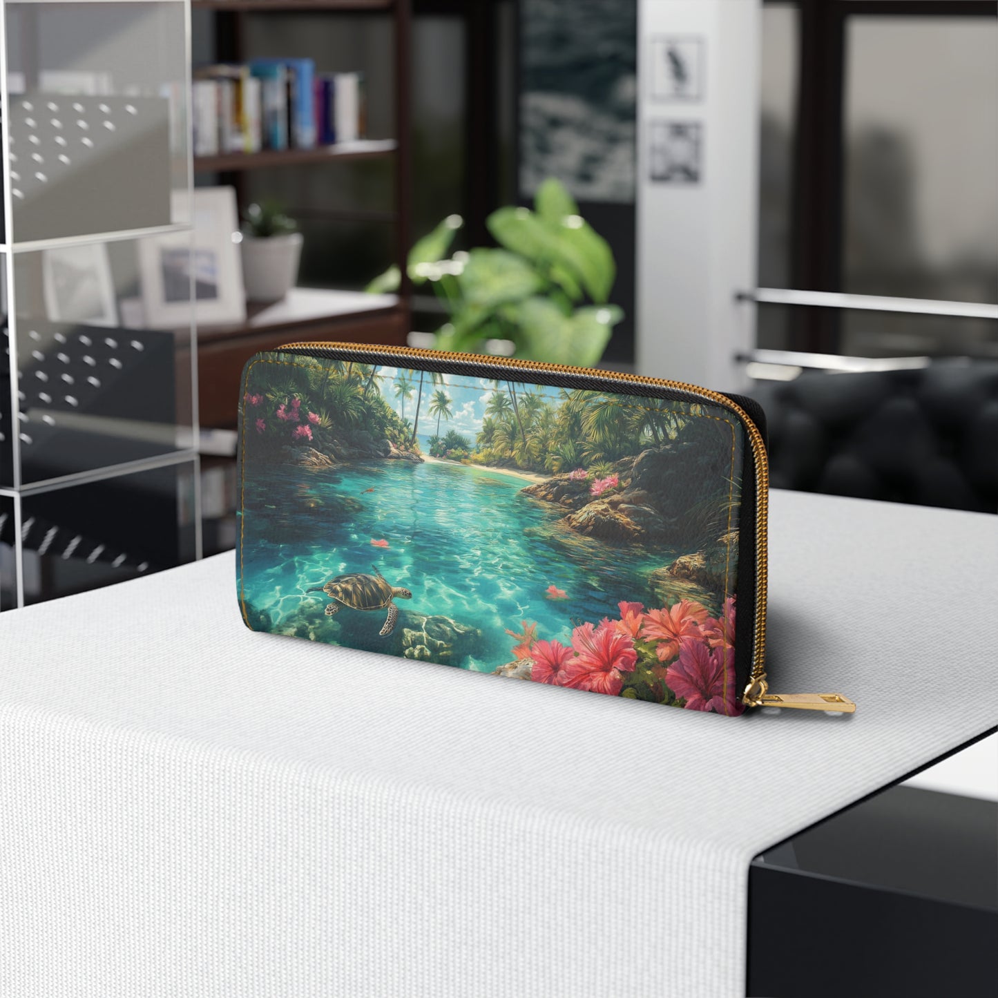 Tropical Turtle Cell Phone Clutch Wallet